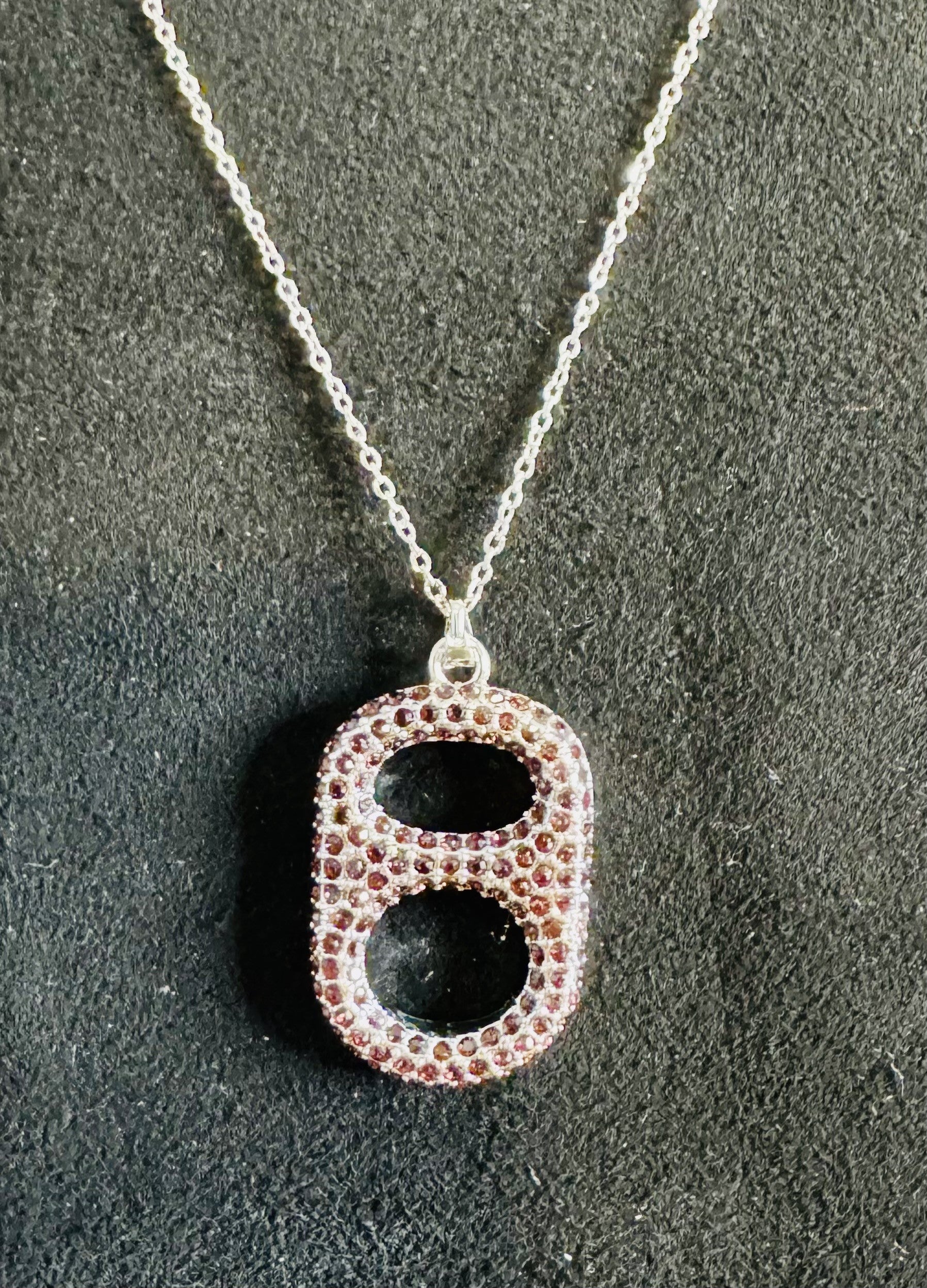 Tabulous Regal Violet Pop Tab Pendant Necklace in Silver with Purple Rhinestones deep purple