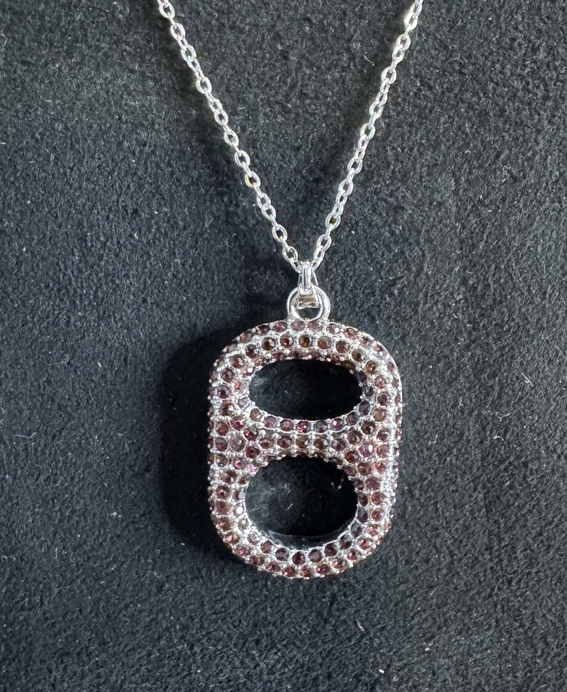 Tabulous Regal Violet Pop Tab Pendant Necklace in Silver with Purple Rhinestones