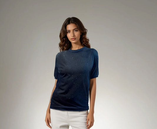 shining-bright-rhinestone-tee-front-view-navy-midnight-blue