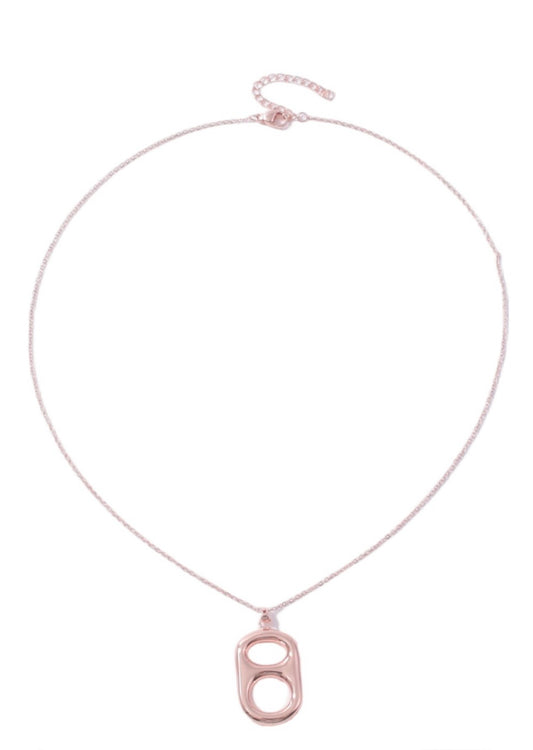 Rose Gold Classic Pop Tab Floating Pendant Necklace by Tab~ulous™