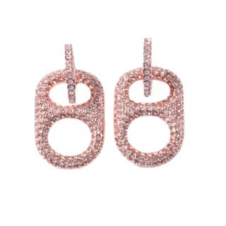  Luxe Rose Crush Floating Poptab Earrings front view with rhinestones 
