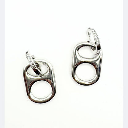 Classic Silver Crush Pop Tab Earrings by Tab~ulous™