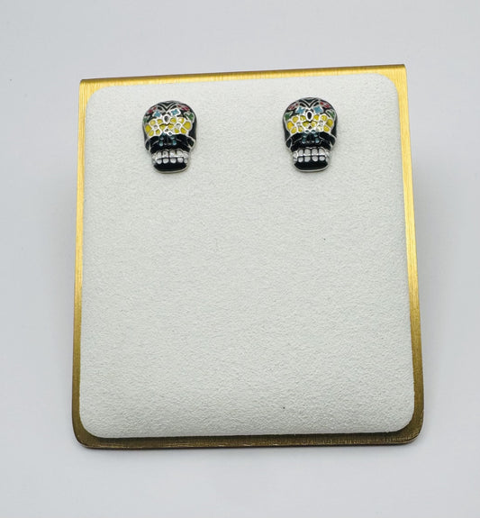 Vida Colorful Skull Candy Post Earrings